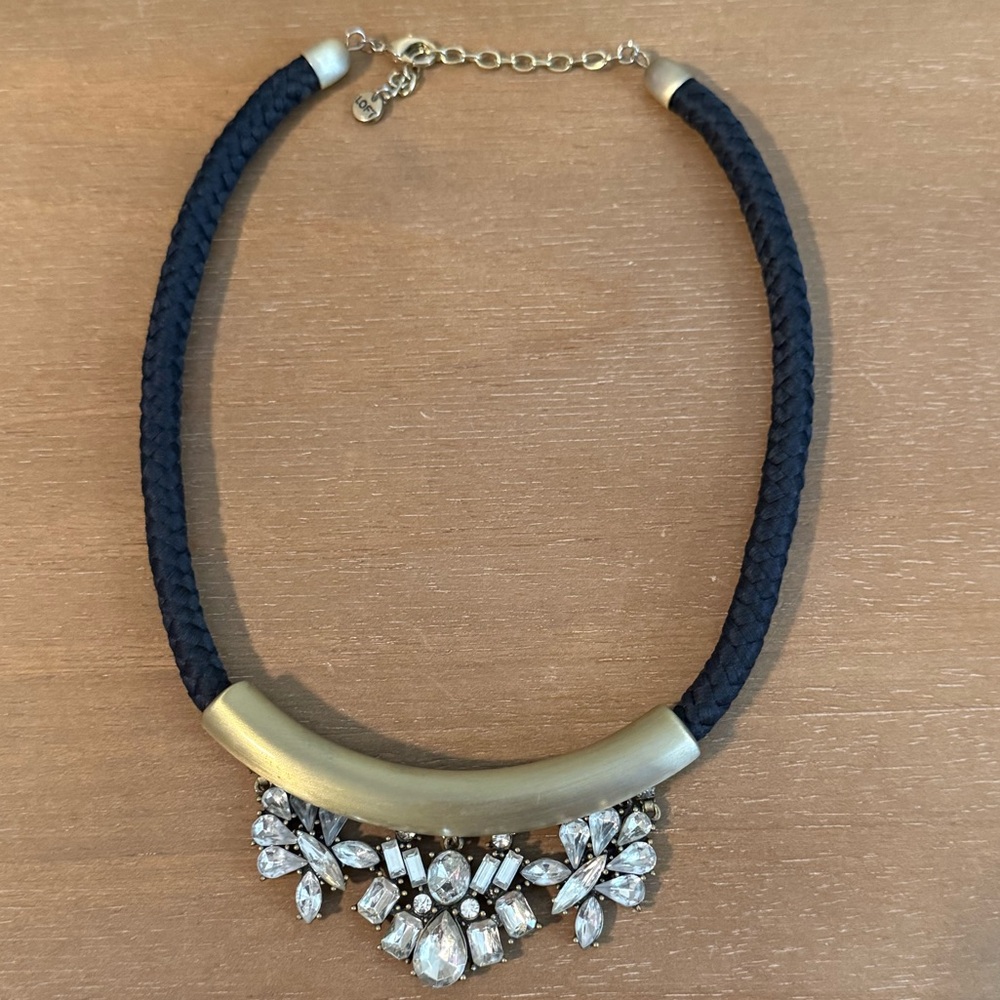 LOFT Navy Rope Statement Necklace‎